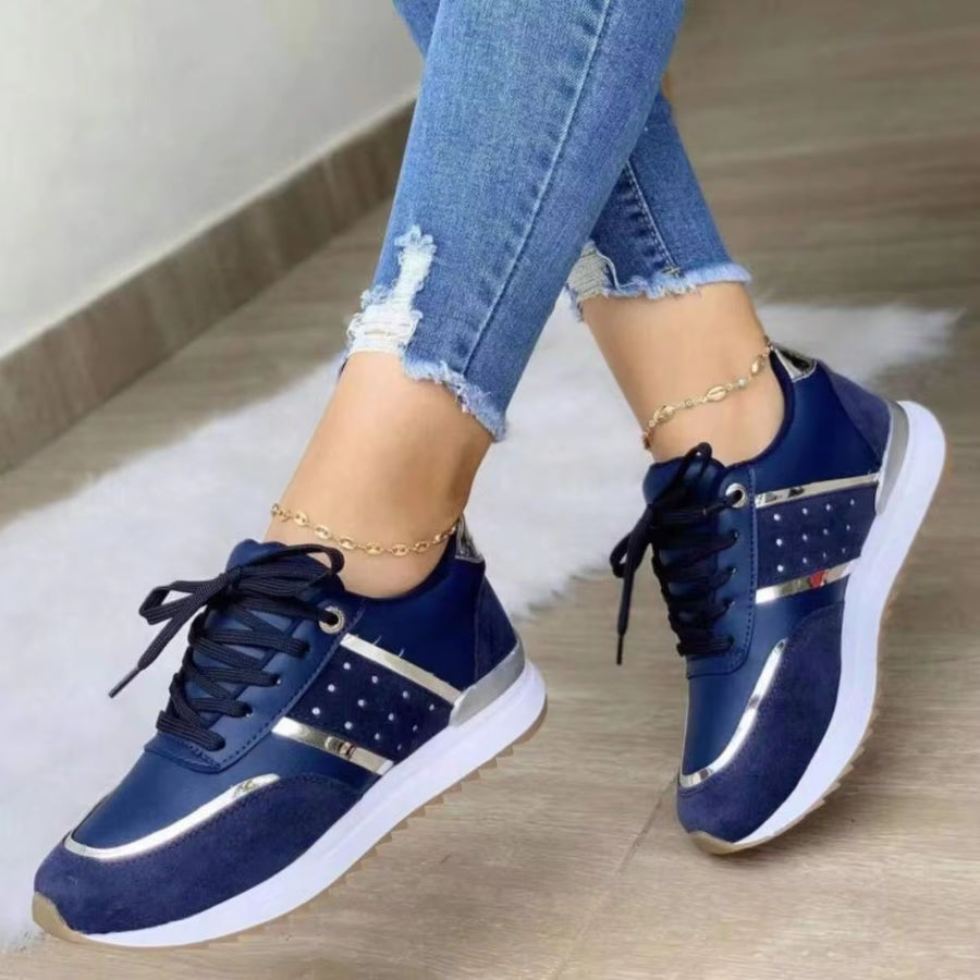 Women's Platform Walking Shoes Pain Relief Casual Work Shoe Orthotic Non Slip Wedge Tennis Sneakers Blue Casual Shoes